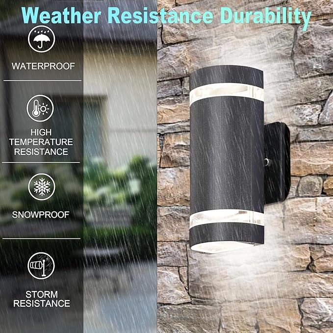 Up and Down Outdoor Wall Lights- Outdoor Lighting Fixtures,RGB Color Changing, App & Voice Control, ETL Listed, Front Door Light Fixture 6500K, Smart Exterior Lights for House, Porch, Garage