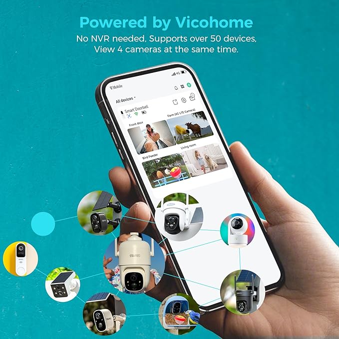 Vicohome DB3 2K Smart Video Doorbell with Chime, Home Security Battery Camera Wireless, Audible Alarm, Easy to Setup, Human Detection,Two Way Audio, 2.4GHz Wi-Fi, No SD Slot, 180 Days Exchange Policy