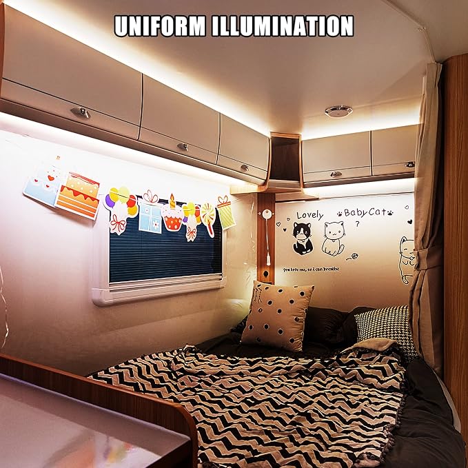 5V USB COB Led Strip Light with RF Remote, 4.92ft Dimmable 4000K CRI93+ USB Powered COB Led Light Strip, Indoor COB Led Light for Cabinet, TV, Camping, Monitor, Showcase, Motorhome