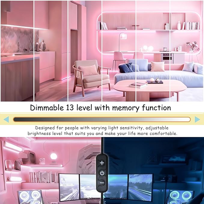 Pink 30ft Led Lights Strip Valentines Day Decor Rope Lights Easy DIY Princess Bedroom Cuttable Strip Lights for Baby Room Bathroom Living Room Kitchen Ceiling Wall Vanity Mirror Decoration
