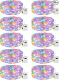 10 Pack Fairy Lights Battery Operated - 7ft 20 Led Twinkle Lights 3 Modes, Bulk Mini String Lights Waterproof for Mason Jars Vases DIY Party Wedding Decoration Christmas -Multi-Colored