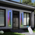 Modern RGB Long Outdoor Wall Lights for House,2 Pack RGB LED Wall Light Fixture,40 inch Led Liner Wall Sconce Lights,Dimmable Exterior lighting Fixtures for Porch,Garage,Patio with Romote Control
