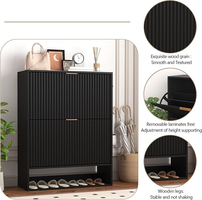 Shoe Cabinet for Foyer, Hallway,Black