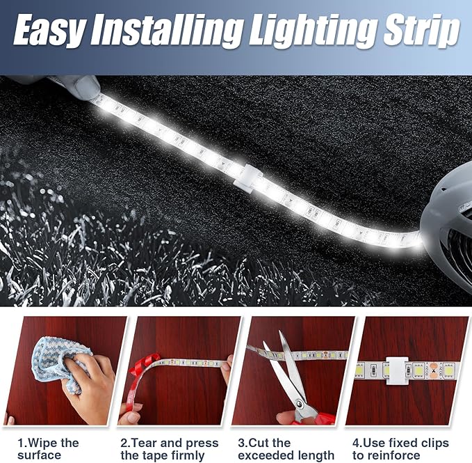 LED Boat Strip Lights - 32.8ft (2 Rolls) Waterproof Pontoon, Kayak, Cabin, Deck & Navigation Lights (White)