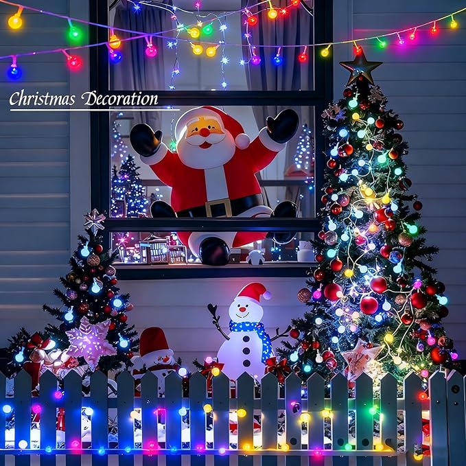 LED Fairy Lights Plug in String Lights with Remote 38ft 100Led 8 Mode Timer Dimmable USB Multicolor Christmas Lights for Bedroom Dorm Indoor Outdoor Camping Party Wedding Xmas Tree Decor, Multicolor