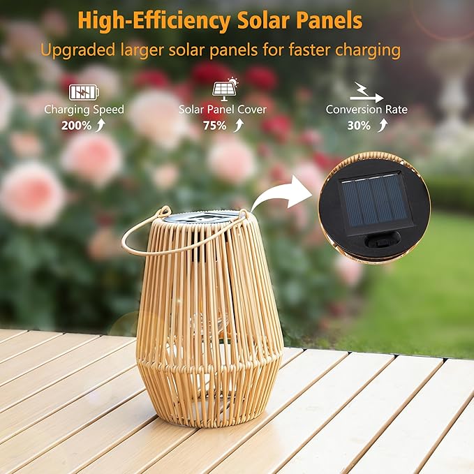Solar Lanterns Outdoor Waterproof, Hanging Solar Lanterns Outdoor Gifts for Women Mom Grandma LED Garden Decor for Yard, Patio, Backyard, Porch, Trees, Lawn, Pathway (2 Pack)