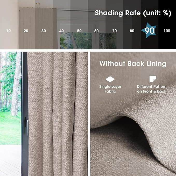 SmartWings Automatic Curtain Opener with Drapery, Motorized Vertical Blinds with Remote, Electric Closet Doors Sliding Panels Compatible with Alexa Google Homekit, 90% Blackout Dove