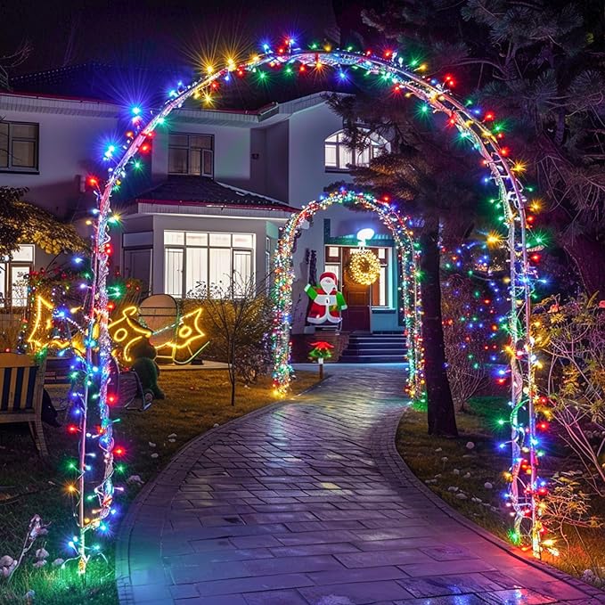 JMEXSUSS 132ft 400 LED Christmas Lights Indoor Outdoor Waterproof, 8 Modes Multicolor Christmas Tree Lights Plug in with Remote, Twinkle String Light for Bedroom Party Tree Christmas Decor (Pack of 2)