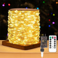Fairy Lights Plug in,400FT 1200LEDs Waterproof Led String Lights,8 Modes Remote Twinkle Light for Outdoor Indoor Christmas Wedding Birthday Garden Party Decorations,Silver Wire,Warm White
