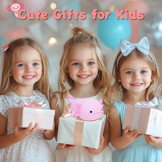 YuanDian Axolotl Night Light, Gift for Adults Teens and Babies. Decorate Kids' Bedroom with Cute Silicone Axolotl Nightlights, Christmas Birthday Gift for Children and Toddlers