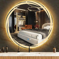 30 Inch Whirlwind Round LED Mirror with Backlit Round Lighted Vanity Mirror for Bathroom Wall Mounted 30 Inch LED Circle Mirrors with Lights Smart Memory 3 Color Dimmable AntiFog