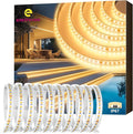 EMITEVER Outdoor LED Strip Lights Waterproof 16.4ft, 2700K Warm White 24V Dimmable Silicone LED Tape Lighting IP67 High Density, 240+LM/ft, 600LEDs,2.9W/ft, UL Listed (Power Supply Not Included)
