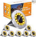 Biling Solar Ground Lights Outdoor 8 Packs, Flat Bright 12 LEDs Solar Lights Outdoor Waterproof for Yard Walkway Garden Driveway (Warm White)