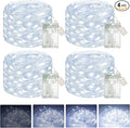 btfarm 4 Pack Fairy Lights Battery Operated with Timer, 16.4 FT 50 LED Silver Wire Twinkle String Lights 8 Modes Dimmable Waterproof for Indoor Christmas Bedroom Wedding Decorations, Cool White
