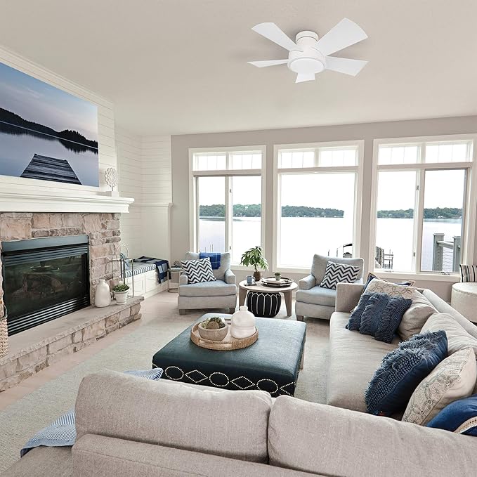 Vox Flush Mount Ceiling Fan FH-W1802-38L-27-MW Modern Forms Fans
