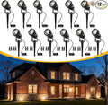 L LOHAS LED 5W Low Voltage Landscape Lighting, Christmas Outdoor Spot Lights with Connectors, 12V 24V IP66 Waterproof 3000K Warm White Plug in Spotlights for Yard, Garden, Pathway, House (12 Pack)