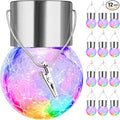 MAXvolador 12-Pack Hanging Solar Lights, Decorative Cracked Glass Ball Light, Multicolor Solar Powered Waterproof Globe Lighting for Garden, Tree