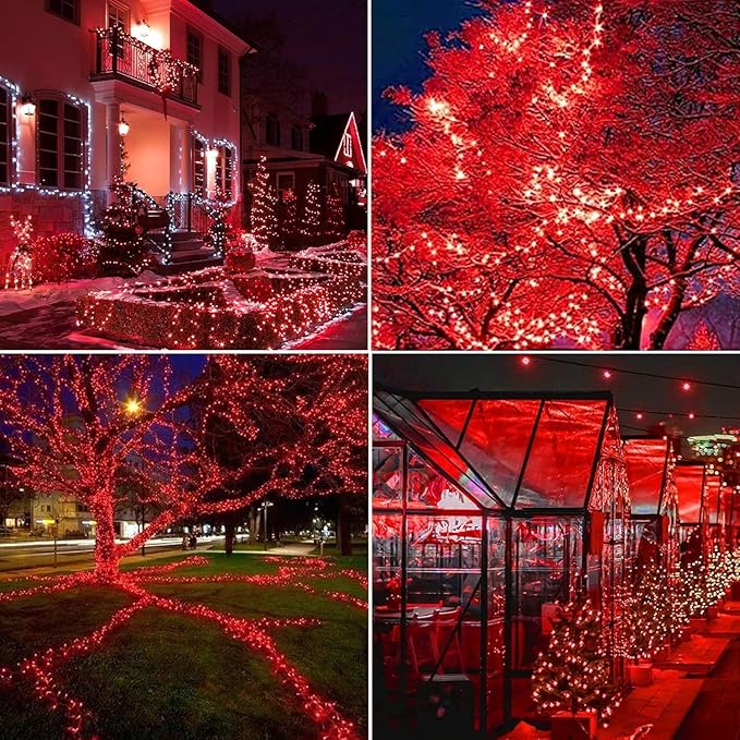 Joomer Fairy String Lights 33FT 100 LEDs Plug in Fairy Lights Indoor Copper Wire String Light DIY for Bedroom, Parties, Wedding, Christmas, Outdoor, Indoor Decoration (Red, Non-Connectable)