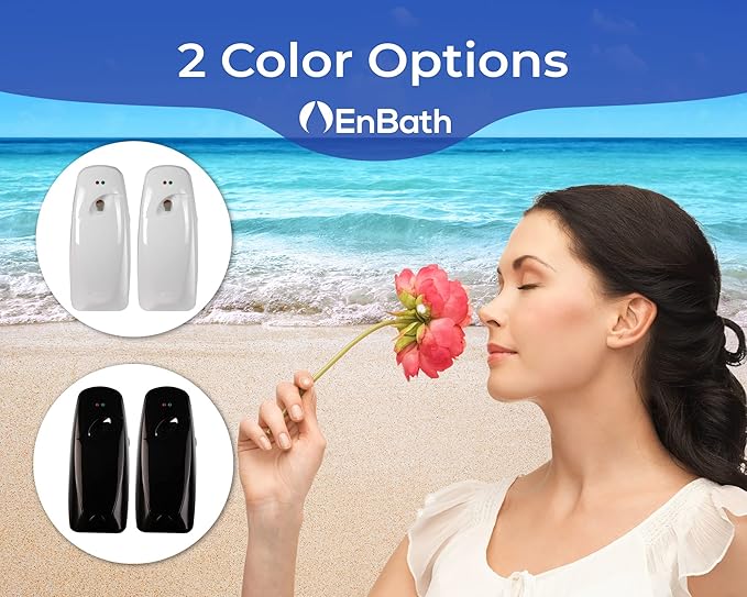 Automatic Air Freshener Spray Dispenser (2-Pack) Wall Mounted or Free Standing, Commercial and Home Use, Multiple Time Scent/Mist Release Settings for Room/Restroom Sprayer (White)