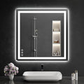 LED Bathroom Mirrors 32"x32" Bathroom Mirror with Lights for Wall, Backlit + Front Lit, 3 Colors, Anti-Fog, Dimmable Brightness for Vanity,Bathroom, Entryway, Living Room