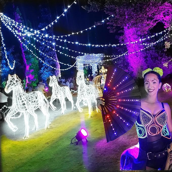 Ourbest EL Wire Lights Battery Powered, Wearable Led Wire Lights 5in1 neon String Light,DIY neon Sign kit Stay/Slow/Fast Flash Party Decoration 1M White