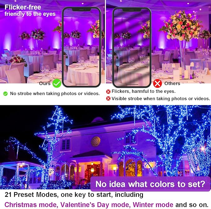 LED Flood Light Outdoor 800W Equivalent Bluetooth Smart Color Changing RGB Spot Light DIY-Scene+RGB+2700K Warm White APP & Group Control & Timing IP66 Waterproof 4Pack