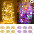 btfarm 12 Pack Fairy Lights Battery Operated [3 Modes], 7ft 20 Led Twinkle String Lights Waterproof Bulk Small Mini Sliver Wire for Christmas Mason Jars Wedding Table Centerpiece, Warm White/Colorful
