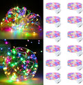 12Pack Fairy Lights Battery Operated, 7ft 20 LED 3 Modes Speed Twinkle Mini String Lights Waterproof Silver Wire Firefly Starry Lights for Mason Jars Wedding Party Christmas Easter Decorations