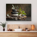 wall26 Canvas Print Wall Art Zen Massage Stone Pebble Bamboo Leaf Nature Wilderness Photography Realism Modern Art Decorative Multicolor Rustic Minimal Relax/Calm/Cozy Colorful for Bedroom - 24"x36"