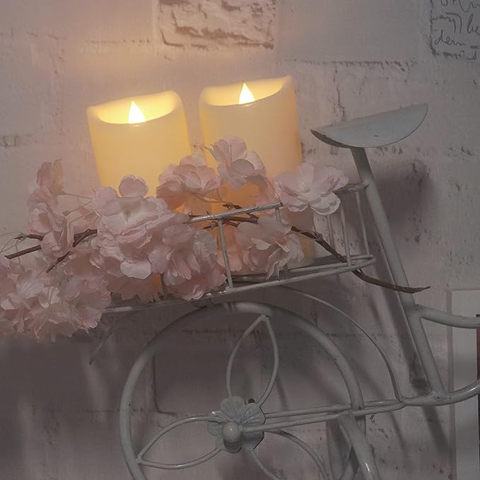 CANDLE CHOICE Outdoor Battery-Operated Flameless Candles with Remote Timer Waterproof Flickering Plastic Electric LED Pillar Lights for Lantern Patio Garden Wedding Halloween Christmas 3”x5” 2 Pack