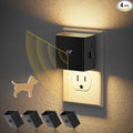 JandCase Motion Sensor Night Light, Night Lights Plug into Wall with Adjustable Brightness, Motion Activated Night Light, 3000K Warm White, for Kids Bathroom Hallway Kitchen Bedroom[4 Pack]
