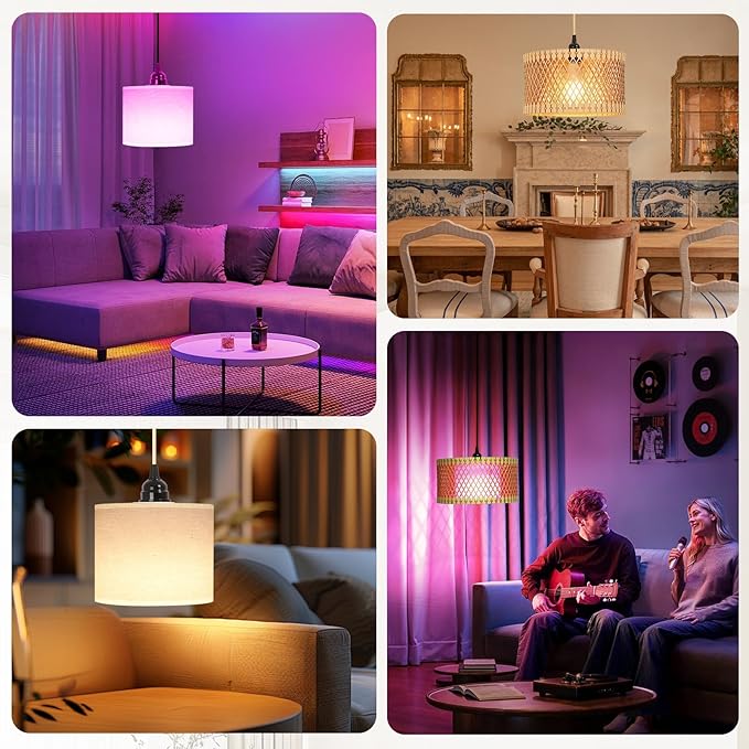 Hanging Lamp Plug in Pendant Light, 15FT Hanging Lights with Plug in Cord, Hanging Light with Bulb and Remote, Wood Shade Hanging Lamps for Bedroom, Living Room, Kitchen, Farmhouse