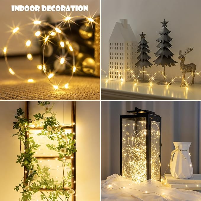 Fairy Lights Plug in,328FT 2000 LEDs Waterproof Led String Lights,8 Modes Remote Twinkle Light for Bedroom Window Weddings Christmas Holiday Decoration,Silver Wire,2 Inch Led Space,Warm White