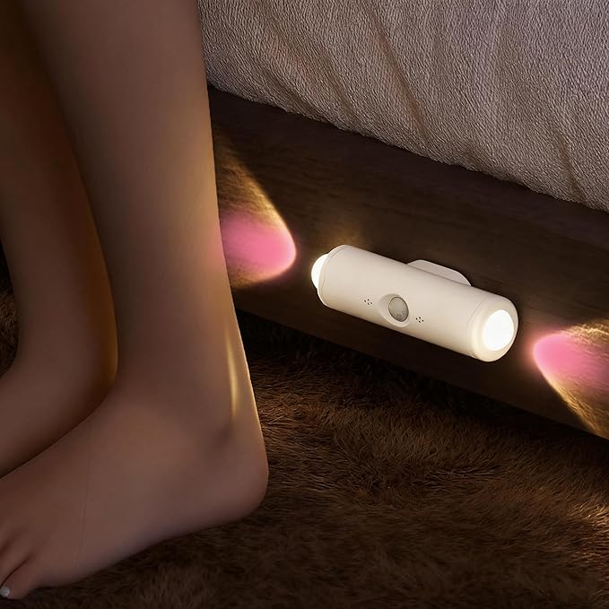 Motion Sensor Wall Light (2 Pack) 7 Colors 9 Model 3 Sensing Modes USB Charging Wireless Wall Sconces Brightness Adjustable Wall Lamps Night Light for Home Decor Best Gift (White)