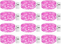 12 Pack Fairy Lights with Timer Battery Operated, 3 Modes 7ft Mini Twinkle Lights Waterproof, 20 LED Bulk String Light for Mason Jars Christmas Decoration Wedding Table Centerpieces,Pink