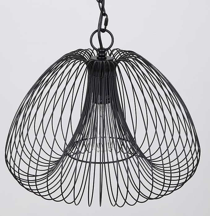 Canarm Stockholm Plug-in Pendant Light, Matte Black with Swag Kit and On/Off Switch, Adjustable Cord, Modern Lighting for Living Room or Bedroom