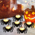 DRomance Halloween Flameless Flickering Candle Lights Battery Operated with 6H Timer, Spooky Spider Red Eyeballs Shaped LED Candles Cute Halloween Decoration Indoor(6 Pack, 2.8" x 3.5" x 1.3")
