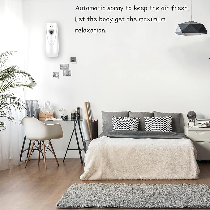 Automatic Air Freshener Dispenser, Wall Mounted/Standing Air Freshener Spray Dispenser, Aerosol Fragrance Dispenser is Suitable for Hotel, Bedroom, Bathroom,Office, Commercial Place(White-03)