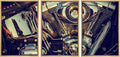wall26 Framed Canvas Print Wall Art Set Close Up of Chrome Motorcycle Engine Transportation Vehicle Realism Chic Scenic Colorful Ultra for Living Room, Bedroom, Office - 16"x24"x3 Natural