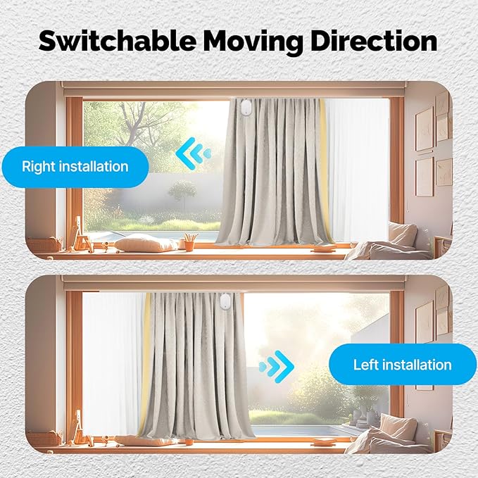Automatic Curtain Opener, easy to install，with Remote Smart Curtain ，Bluetooth Curtain Robot with App, Voice, Rails Compatible with Alexa, Google Home, Tuya, Smart Life APP (ZigBee curtain robot)