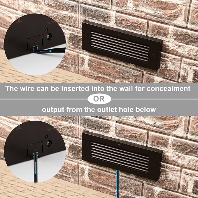 Outdoor Stair Lights, 5W 8.7" 12V LED RGB Color Changing Low Voltage Under Deck Stair Lights Wired for Step Deck Fence Outdoor Waterproof, 0.6'' Ultra Thin Surface Mount, Bronze, 12PK