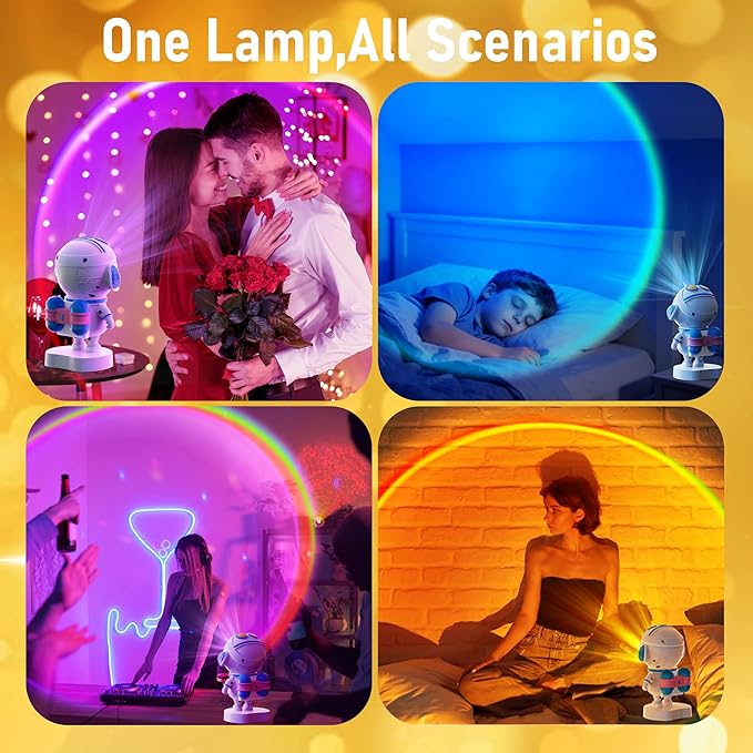 Astronaut Sunset Lamp Projector,720° Rotation Magnetic Head LED Night Light,Endless Colors Aesthetic Mood Lighting for Room Decor,Sunset Light for Tiktok,Party,Photography,Space Gifts for Kids/Adults