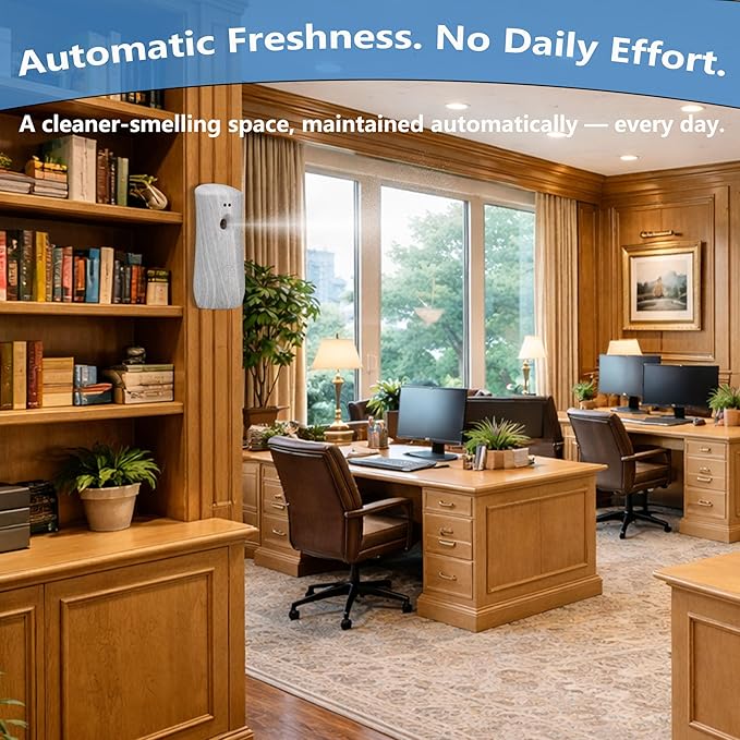 Automatic Air Freshener Spray Dispenser (2-Pack) Wall Mounted or Free Standing, Commercial and Home Use, Multiple Time Scent/Mist Release Settings for Room/Restroom Sprayer (BHW1101)