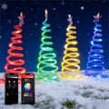 4 Pack Christmas Pathway Lights Outdoor, Spiral Christmas Tree Path Lights, Waterproof Yard Decorations, Spiral Lighted Christmas Tree Lights for Pathway, Patio, Backyard, Garden, Party Holiday Decor