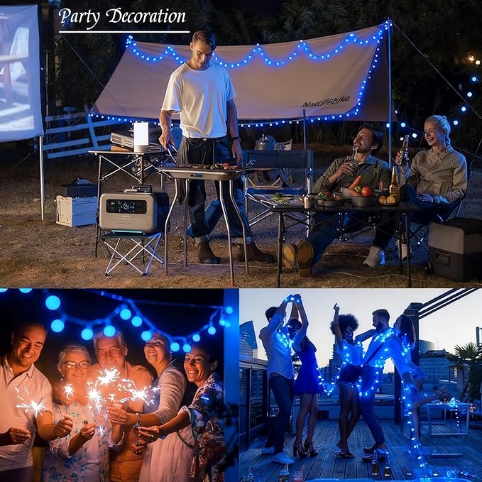 Mini Globe String Lights USB Plug in 38ft 100 Led Fairy Lights with Remote Timer Dimmable 8 Modes for Indoor Outdoor Bedroom Dorm Garden Birthday Party Camping Wedding Christmas Tree Decoration, Blue