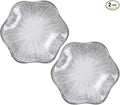 2Pcs Ceramic Jewelry Dish - Lotus Leaf Shape, for Ring Holder Necklace Small Key, Suitable for Mother Friend Sister, Gifts for Women, Cute Plate Trinket Tray, Home Decor (Grey - 2Pcs)