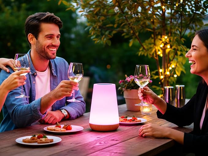 Kids Night Light Table Lamps: Dimmable LED Touch Lamp for Baby & Nursery | Eye-Caring Soft Warm White USB Rechargeable Portable Bedside for Bedroom Living Room Camping