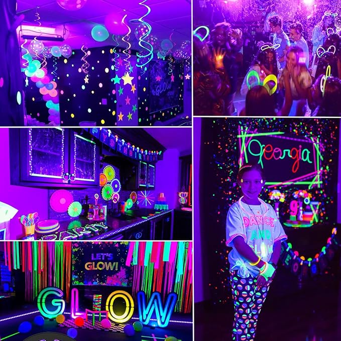 Ontesik Black Light Strip, 40ft/12m Flexible UV Black Light with LED kit, 720lamp Beads, 12V UV Light, Indoor Dance, Bedroom Decoration，Stage, Birthday, Wedding, Dark Party,not Waterproof