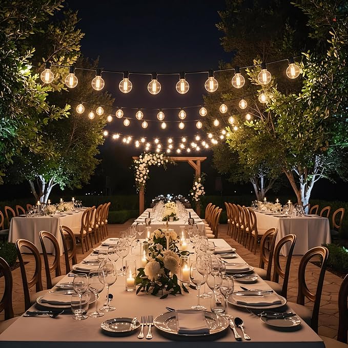 RTTY Outdoor LED String Lights 100 FT Patio Light with 52 Shatterproof G40 Vintage Edison Bulbs, Outside Hanging Globe Lighting Waterproof for Porch, Deck, Garden, Backyard, Balcony, 2700K Dimmable