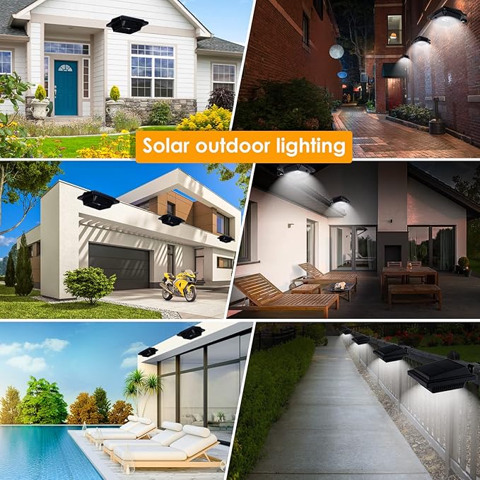 KEENZO Outdoor Solar Lights - Gutter Lights 8pcs, Solar-Powered LED Wall/Fence/Step/Deck Lights with 25 Cool White LED, Outdoor Waterproof Lighting for Garden, Patio, Backyard, Pathway and Eaves Wall